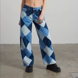 The ragged priest baggy pants. Patchwork